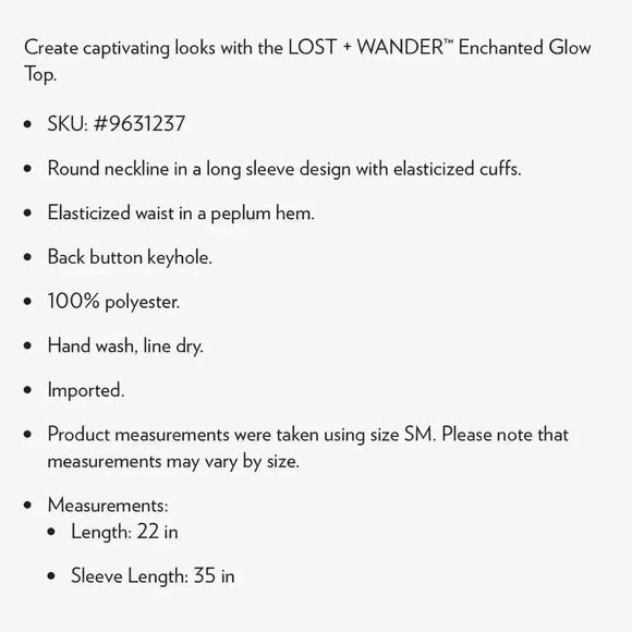 Lost + Wander enchanted glow top white - Picture 10 of 10